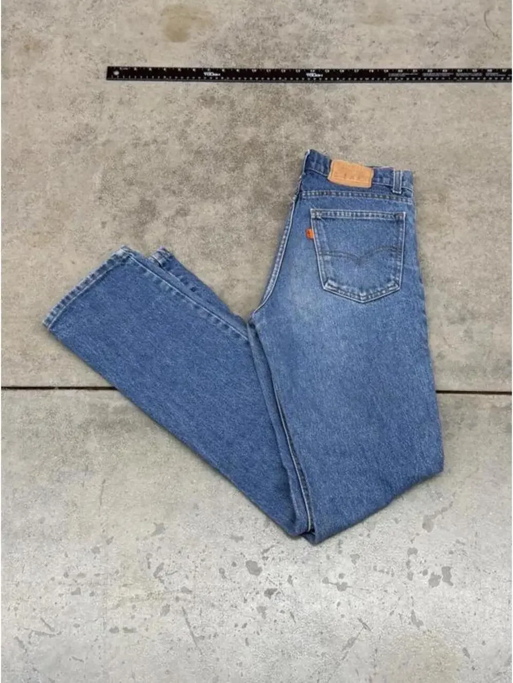 vintage levis 505 dark blue made in usa straight leg jeans size 29 x 30